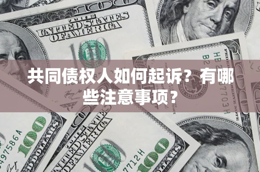 北京共同债权人如何起诉？有哪些注意事项？