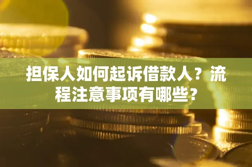 北京担保人如何起诉借款人？流程注意事项有哪些？